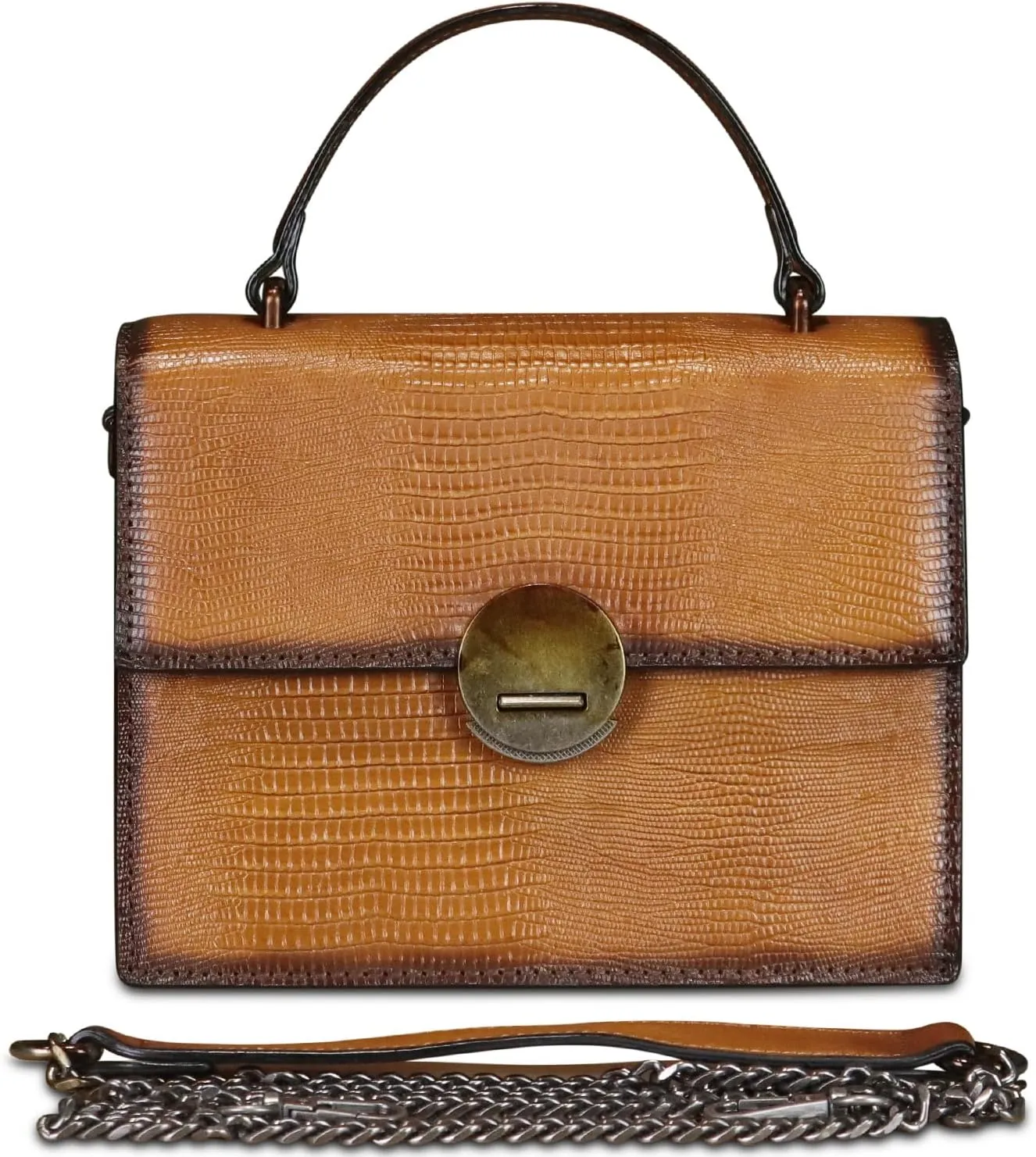 Genuine Leather Satchel for Women Small Purse Vintage Handmade Top Handle Handbag Retro Designer Crossbody Phone Bag