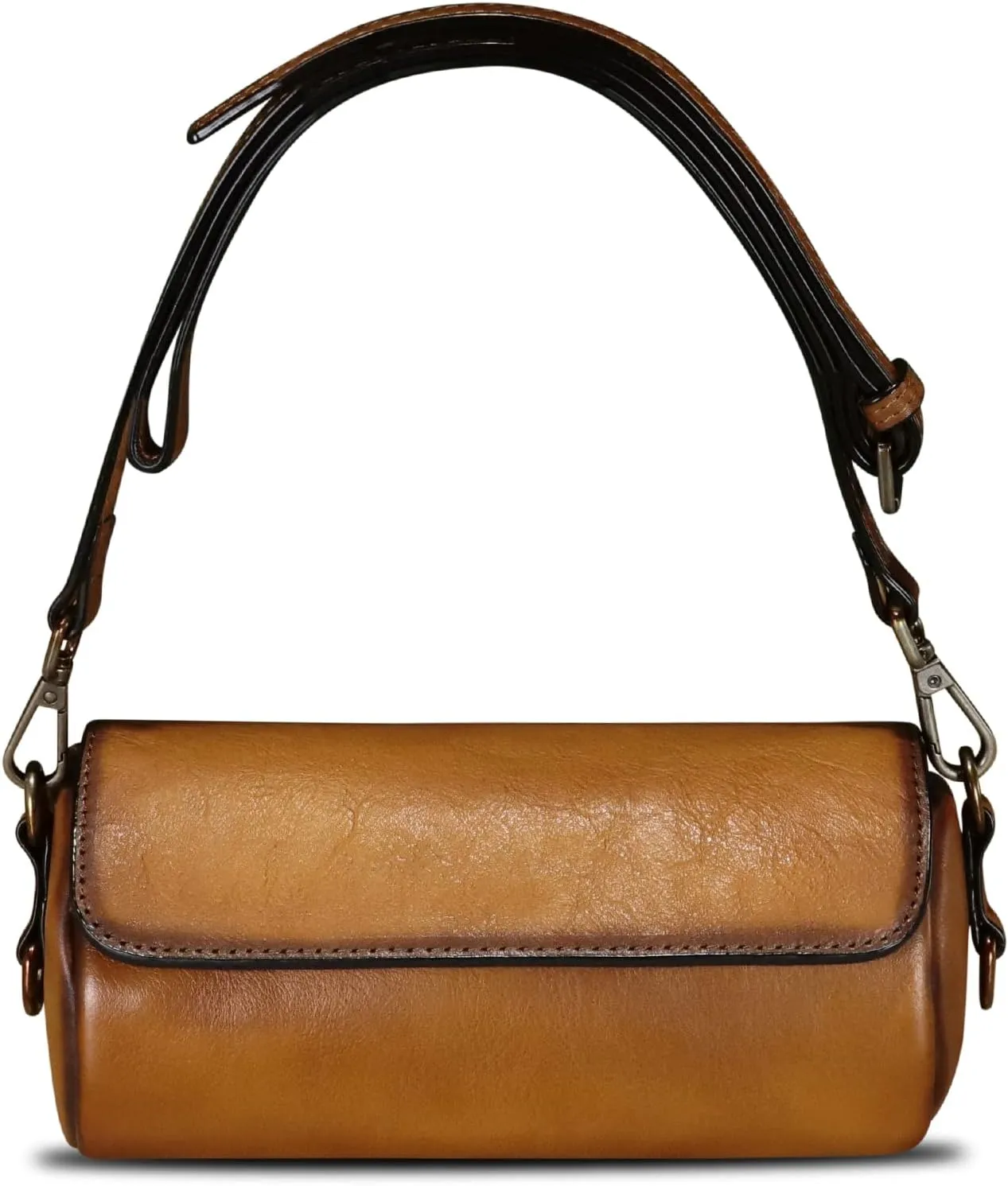 Genuine Leather Satchel for Women Vintage Shoulder Purse Handmade Handbag Retro Small Crossbody Bag