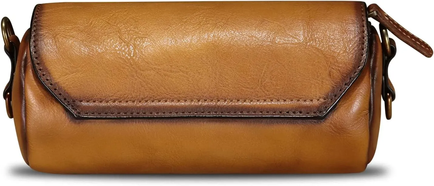 Genuine Leather Satchel for Women Vintage Shoulder Purse Handmade Handbag Retro Small Crossbody Bag