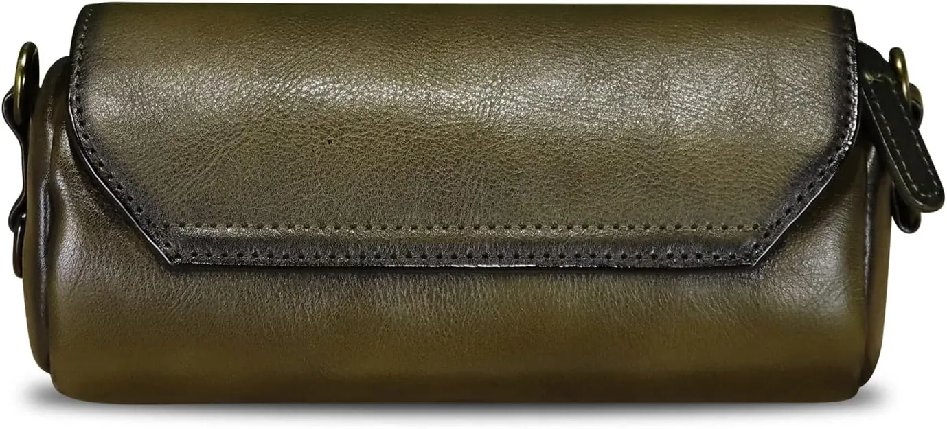 Genuine Leather Satchel for Women Vintage Shoulder Purse Handmade Handbag Retro Small Crossbody Bag