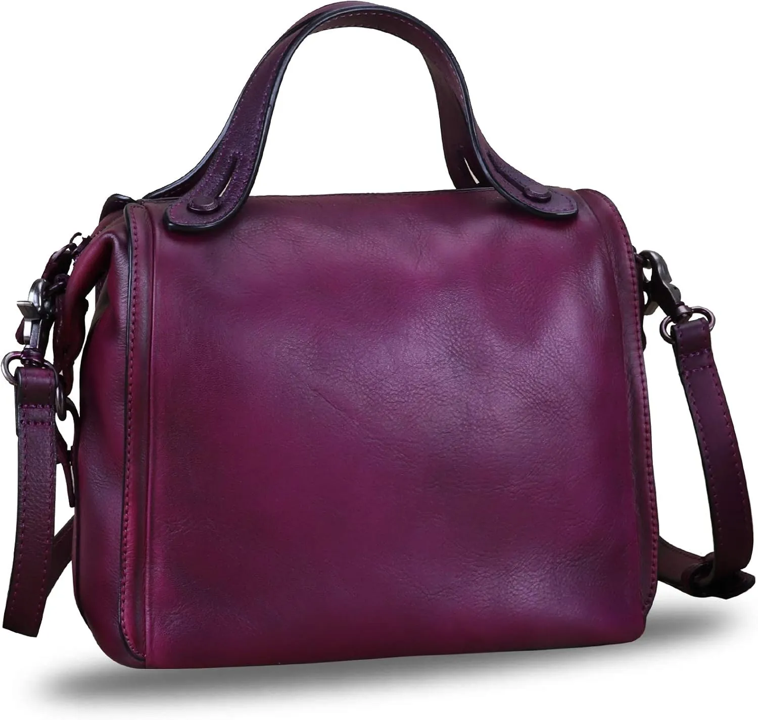 Genuine Leather Satchel Purse for Women Retro Handmade Top Handle Handbag Designer Crossbody Bags