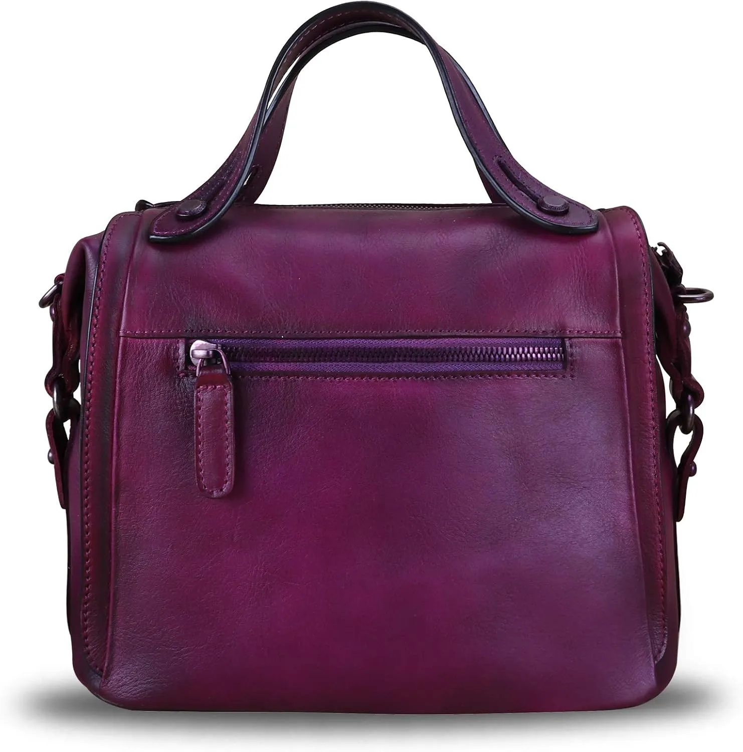 Genuine Leather Satchel Purse for Women Retro Handmade Top Handle Handbag Designer Crossbody Bags