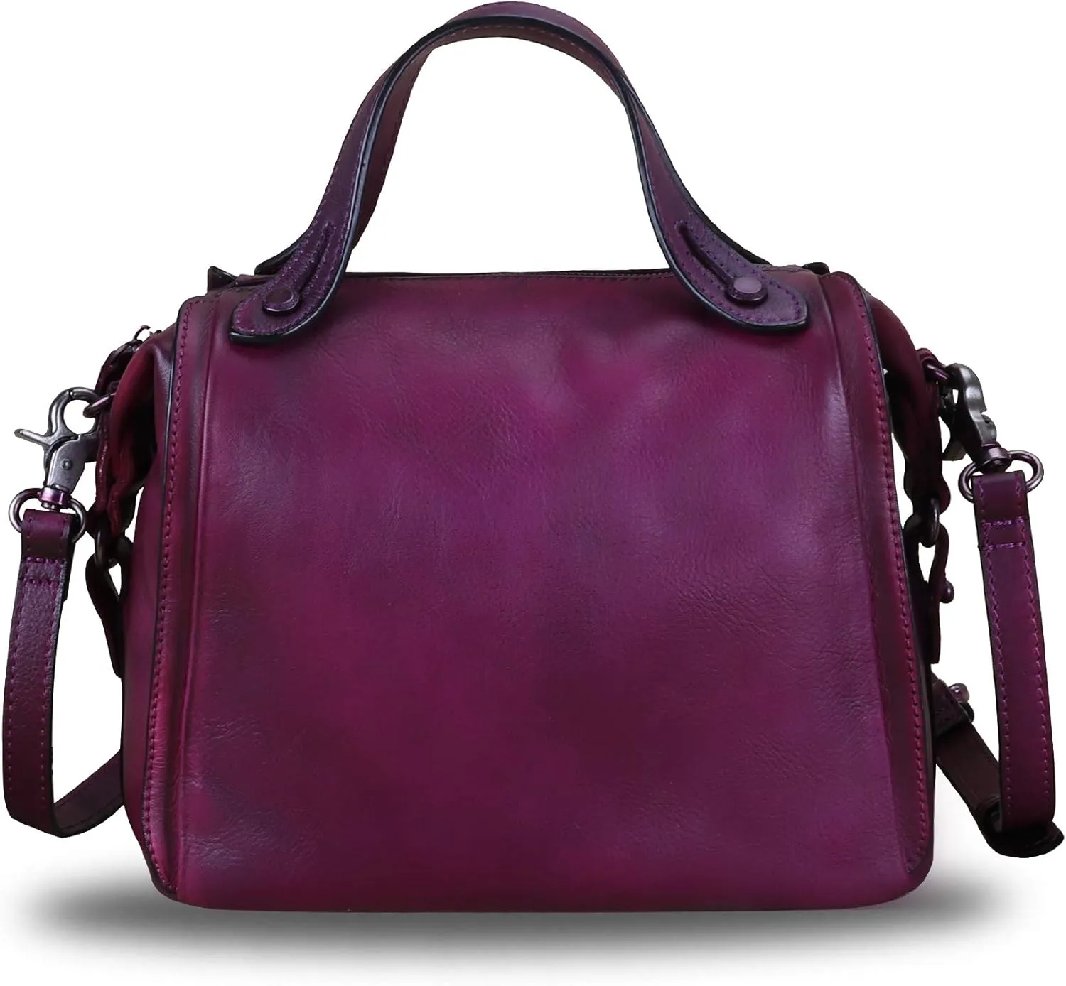 Genuine Leather Satchel Purse for Women Retro Handmade Top Handle Handbag Designer Crossbody Bags
