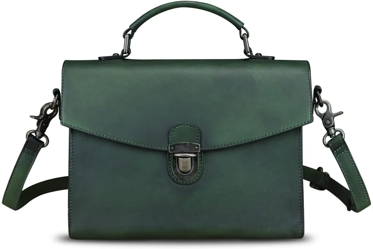 Genuine Leather Satchel Purse for Women Vintage Handmade Top Handle Handbag Retro Designer Crossbody Bags