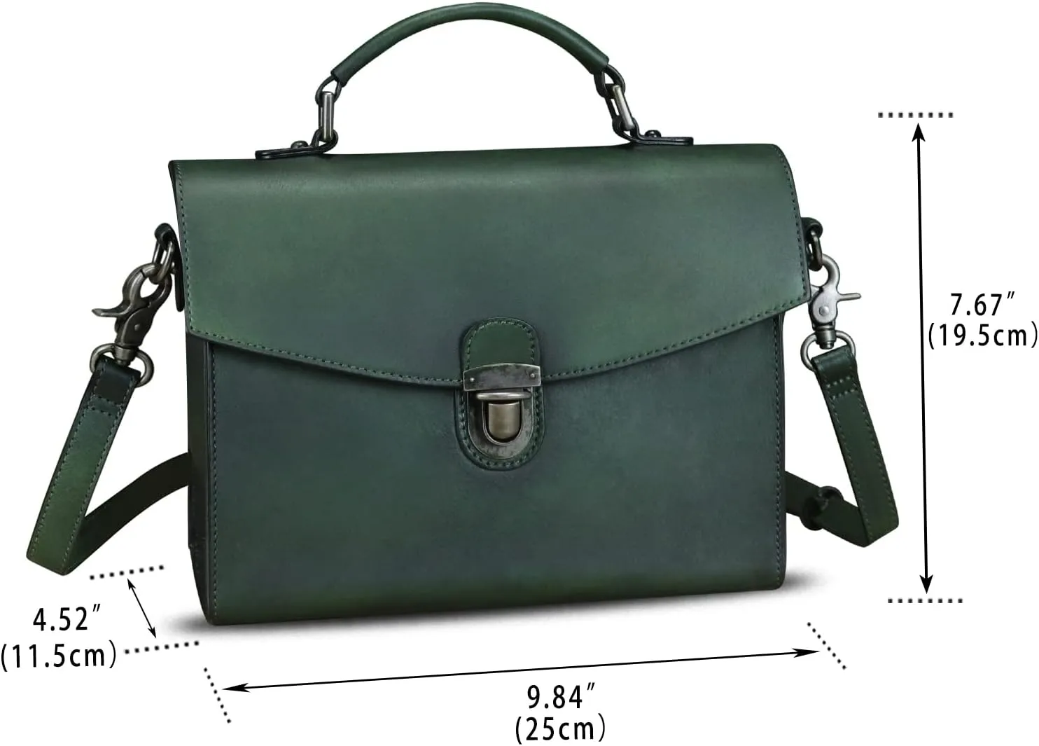 Genuine Leather Satchel Purse for Women Vintage Handmade Top Handle Handbag Retro Designer Crossbody Bags