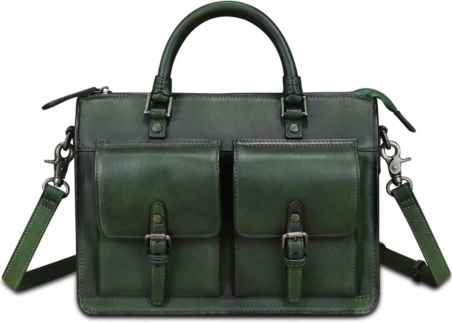 Genuine Leather Satchel Purse for Women Vintage Handmade Top Handle Handbag Retro Messenger Crossbody Bag