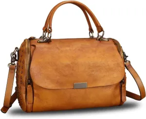 Genuine Leather Satchel Purses for Women Vintage Handmade Handbag Crossbody Shoulder Bag