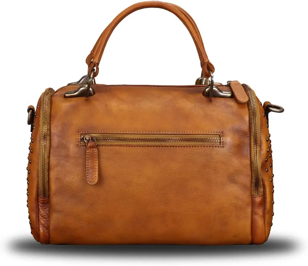 Genuine Leather Satchel Purses for Women Vintage Handmade Handbag Crossbody Shoulder Bag