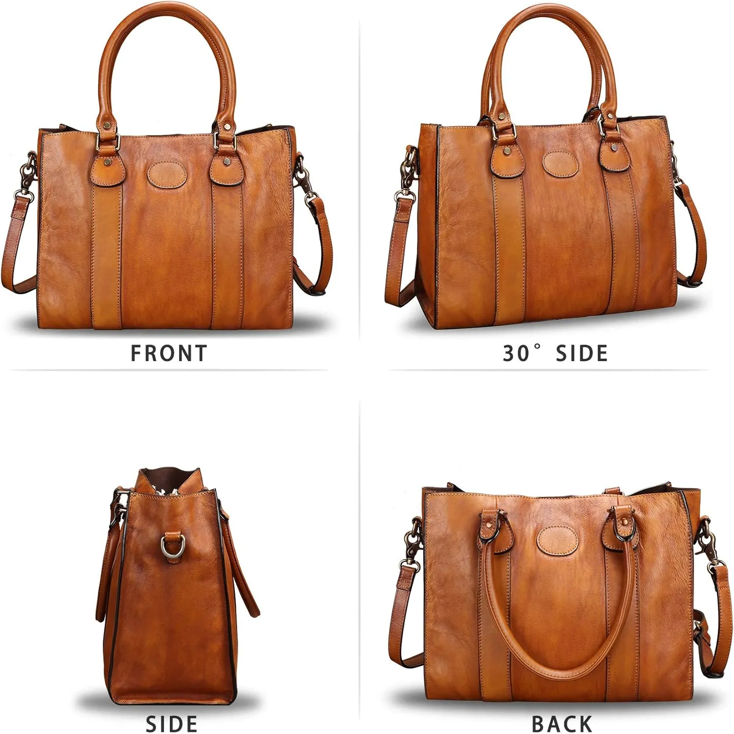 Genuine Leather Satchel Purses Handbags for Women Top Handle Shoulder Bags Lady Crossbody Tote Bag