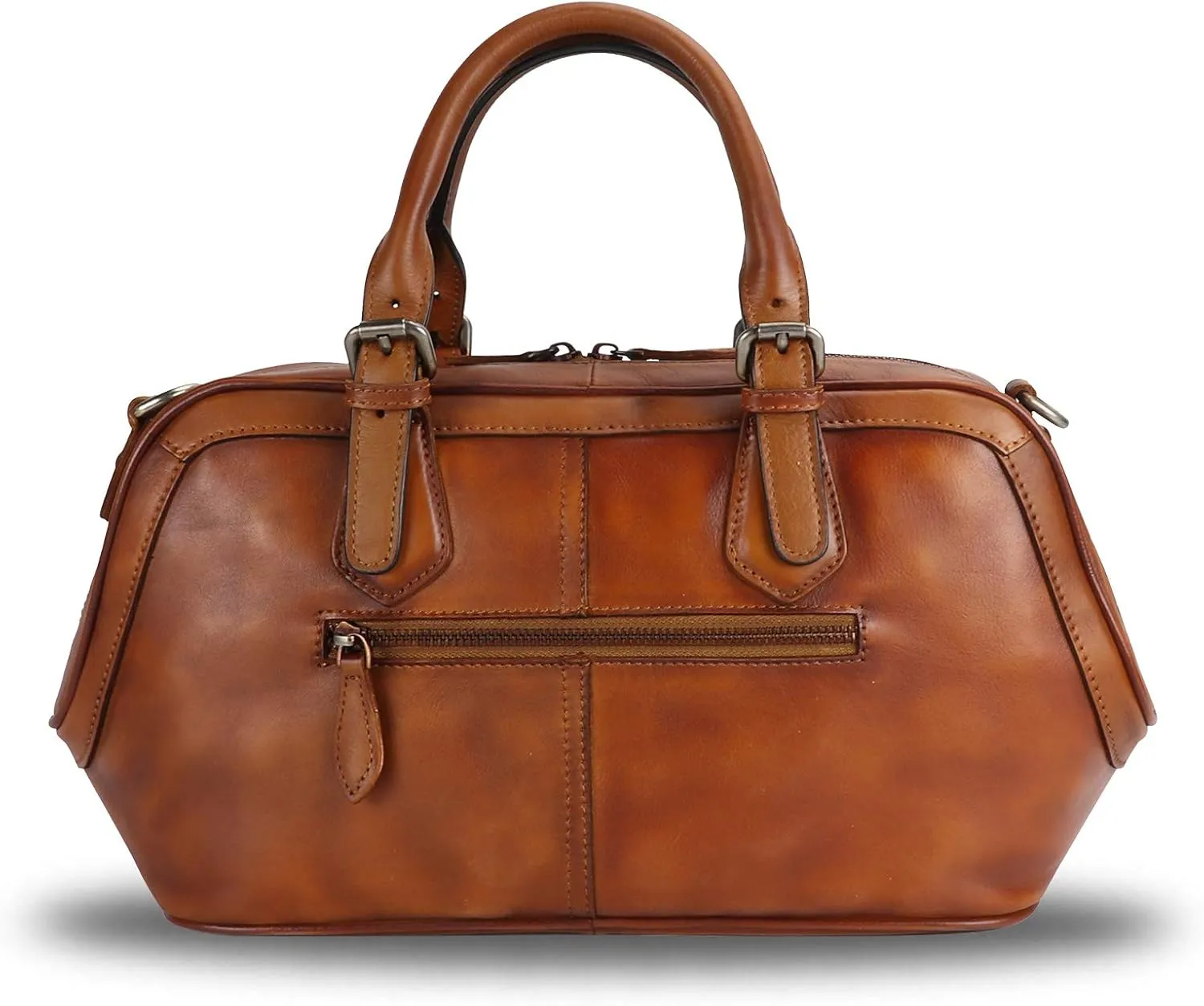 Genuine Leather Satchel Top Handle Handbag Purse for Women Handmade Retro Designer Large Capacity Crossbody Bags