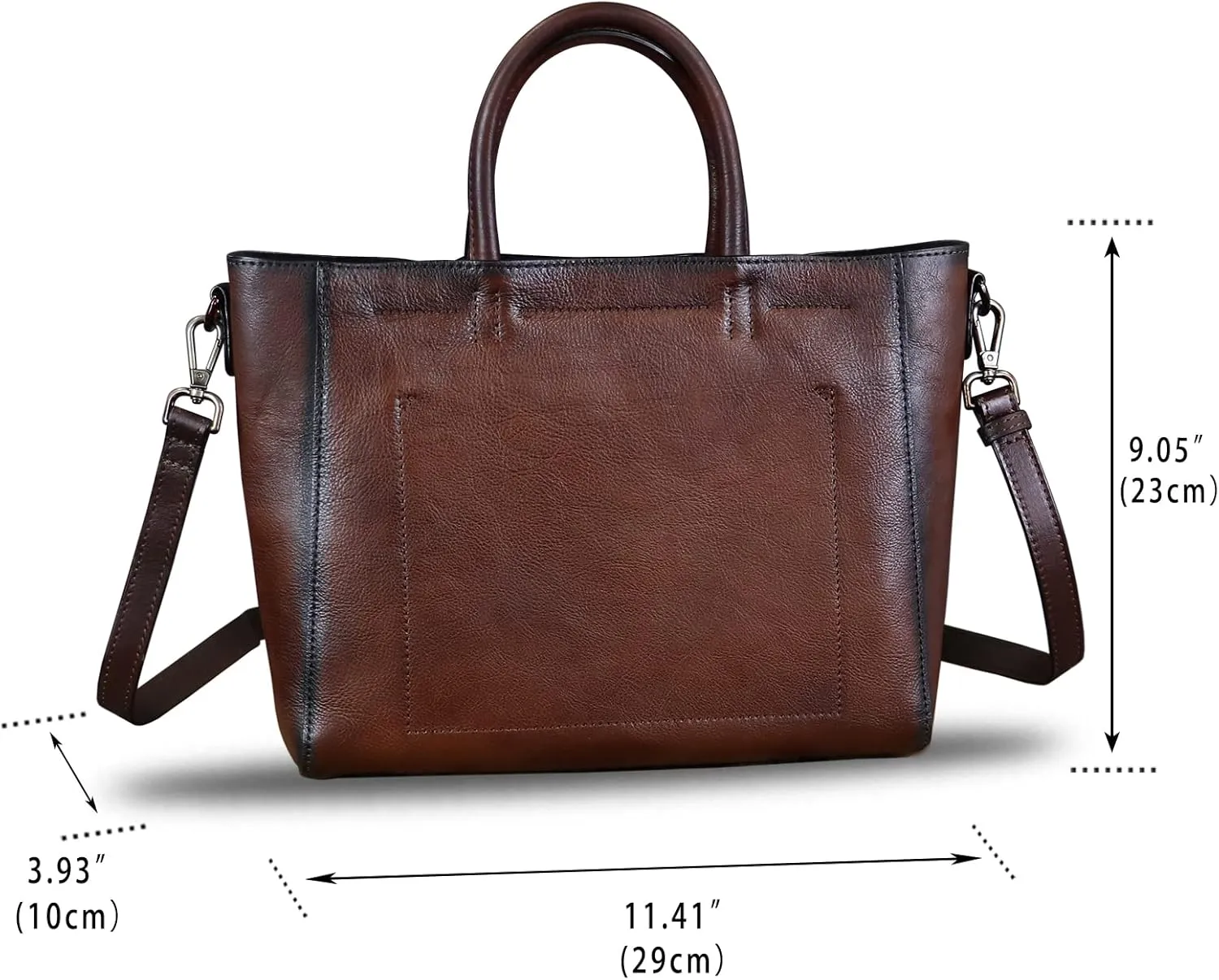 Genuine Leather Top Handle Handbag for Women Retro Satchel Vintage Cowhide Handmade Crossbody Handbags Purse Hobo Bag