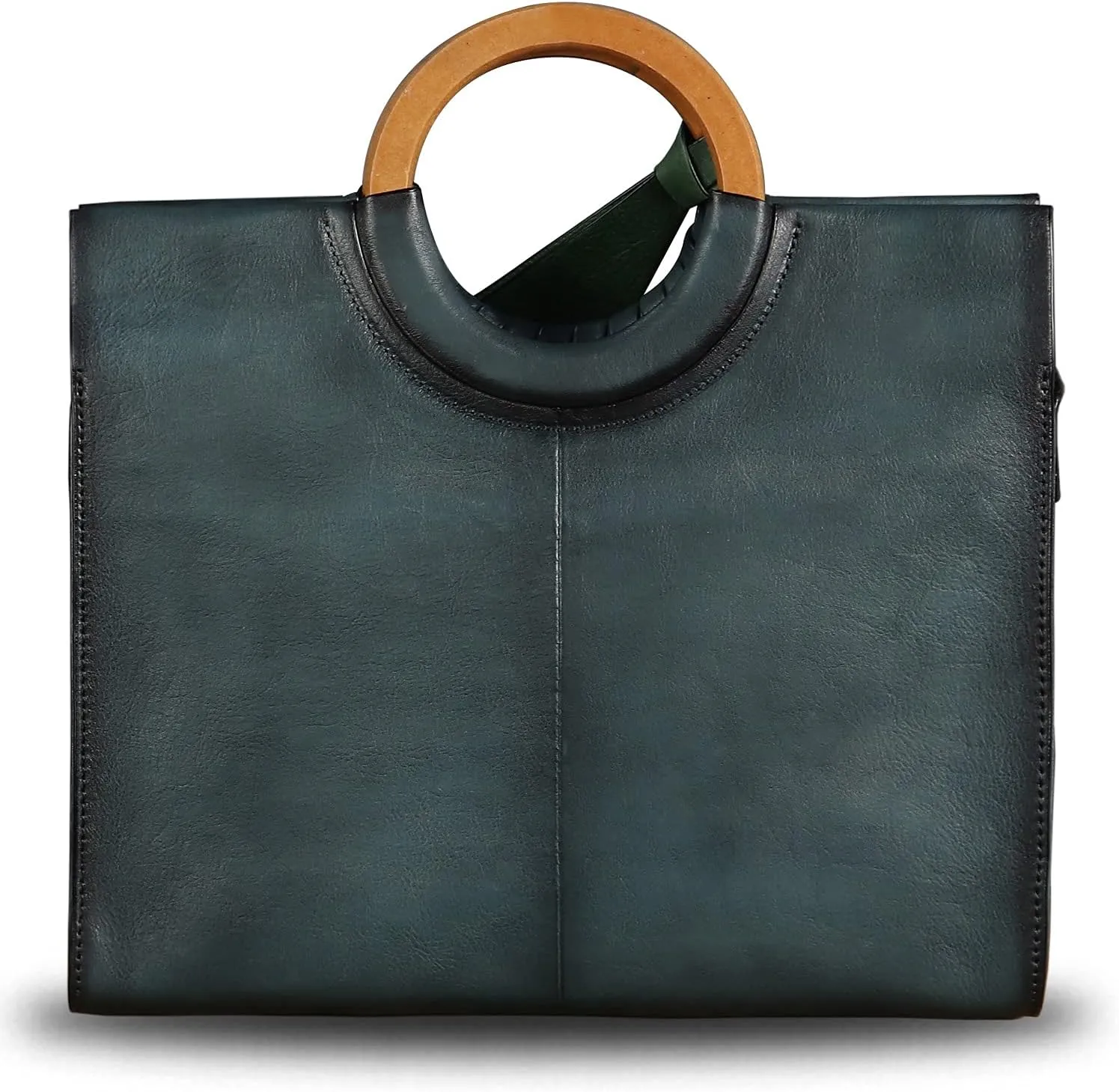 Genuine Leather Top Handle Handbag for Women Vintage Satchel Retro Cowhide Handmade Crossbody Bag Purses