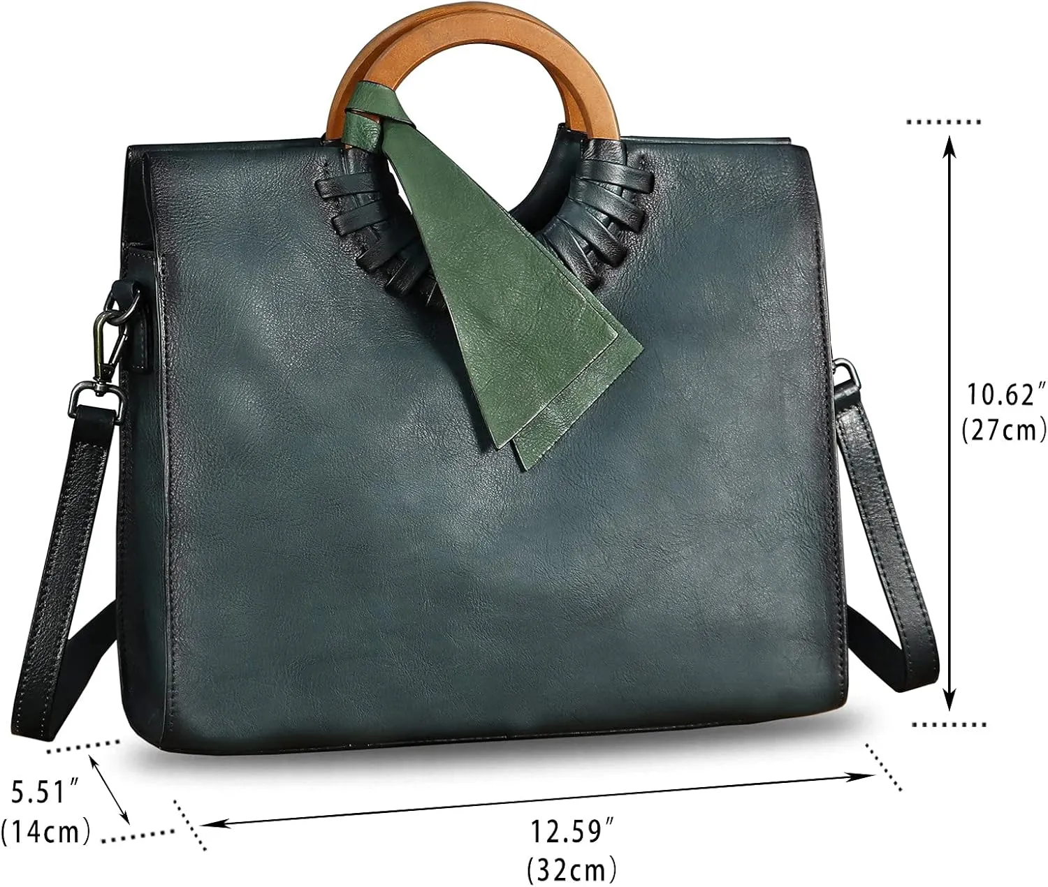 Genuine Leather Top Handle Handbag for Women Vintage Satchel Retro Cowhide Handmade Crossbody Bag Purses
