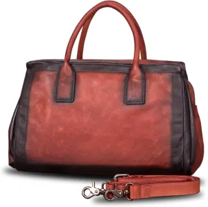 Genuine Leather Top Handle Handbag Satchel for Women Handmade Vintage Handbags Purse Retro Cowhide Crossbody Hobo Bag Purse