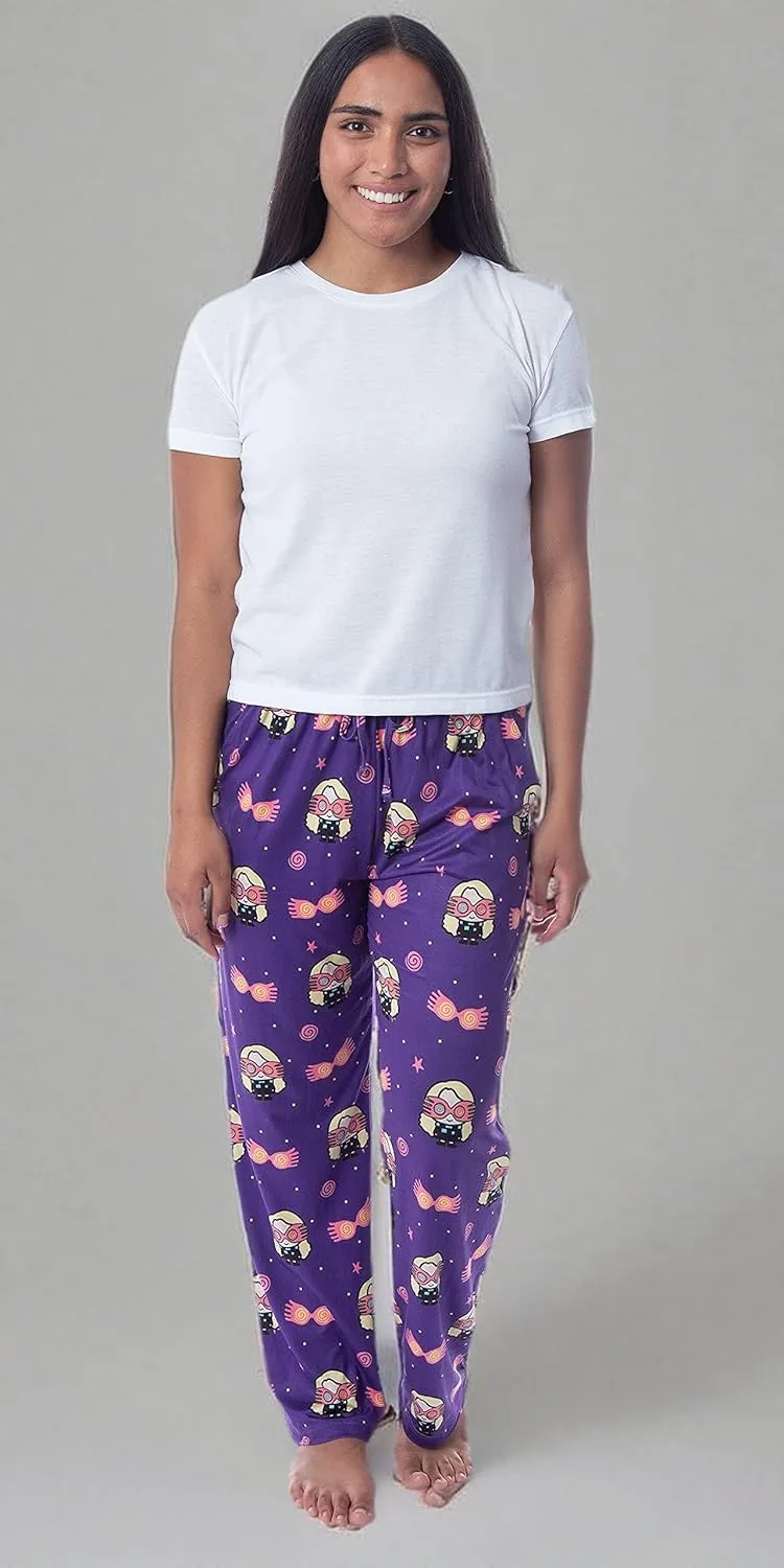 Harry Potter Womens' Luna Lovegood Glasses Chibi Allover Print Pajama Pants