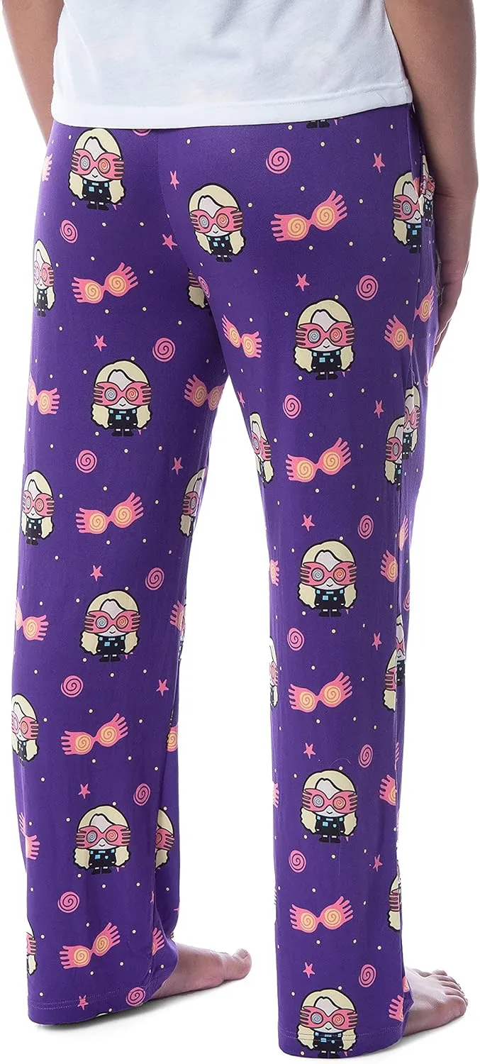 Harry Potter Womens' Luna Lovegood Glasses Chibi Allover Print Pajama Pants