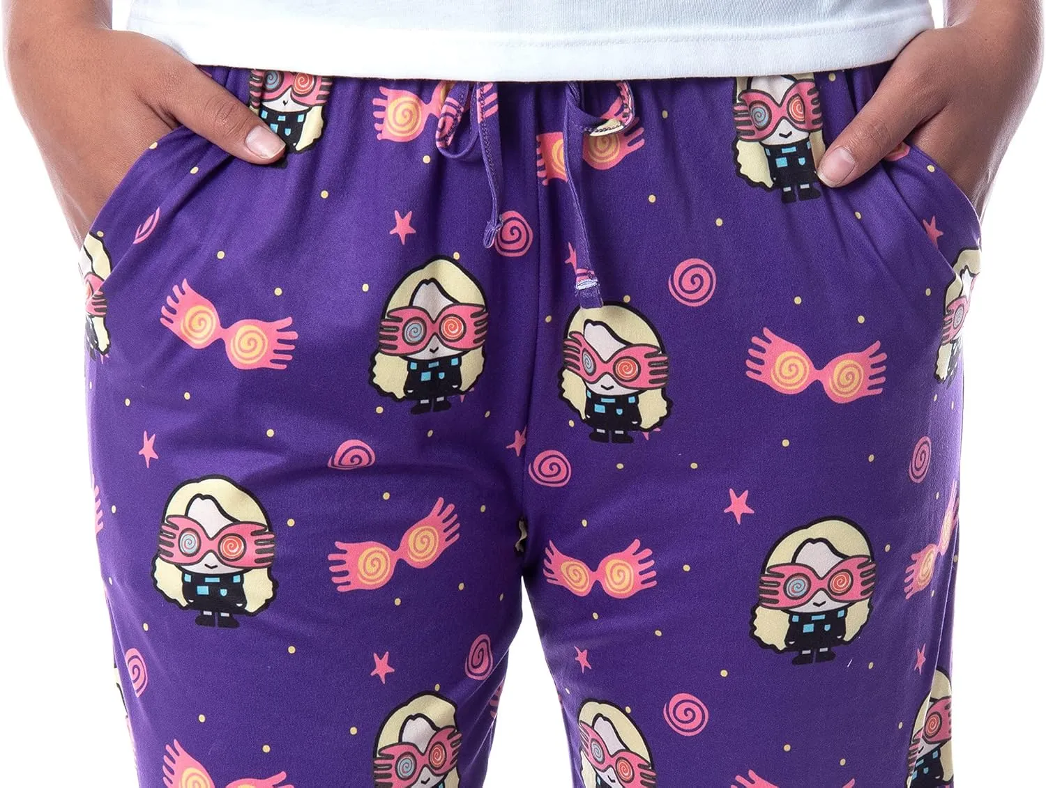 Harry Potter Womens' Luna Lovegood Glasses Chibi Allover Print Pajama Pants