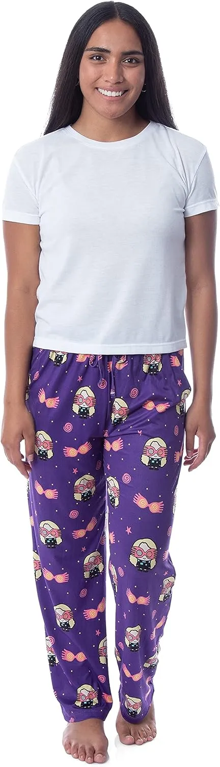 Harry Potter Womens' Luna Lovegood Glasses Chibi Allover Print Pajama Pants