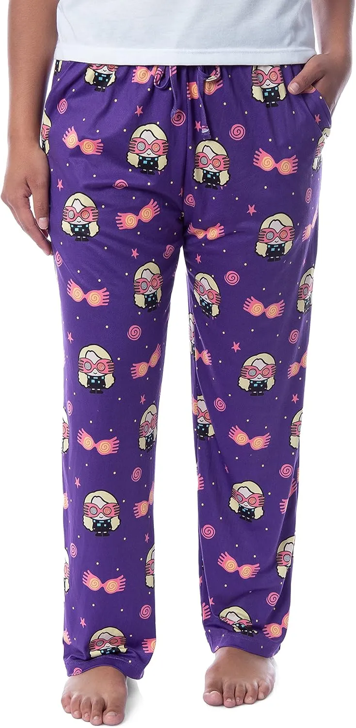 Harry Potter Womens' Luna Lovegood Glasses Chibi Allover Print Pajama Pants