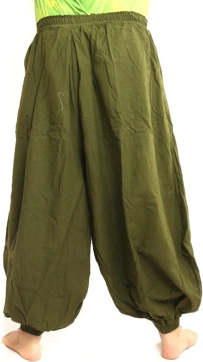 High Cut Balloon Harem Pants One Size Cotton Unisex for Men and Women 