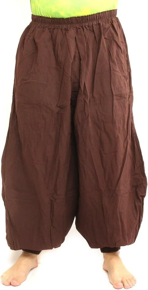 High Cut Balloon Harem Pants One Size Cotton Unisex for Men and Women 