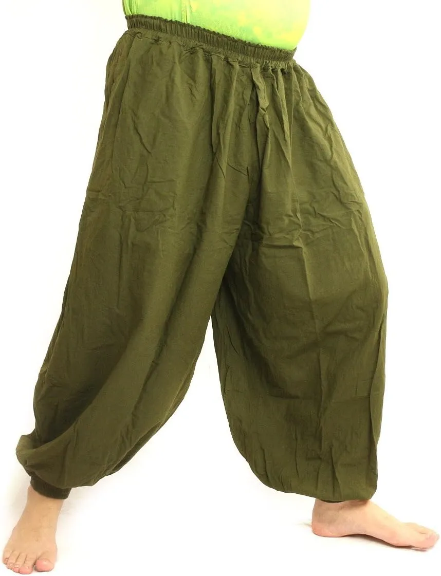 High Cut Balloon Harem Pants One Size Cotton Unisex for Men and Women 