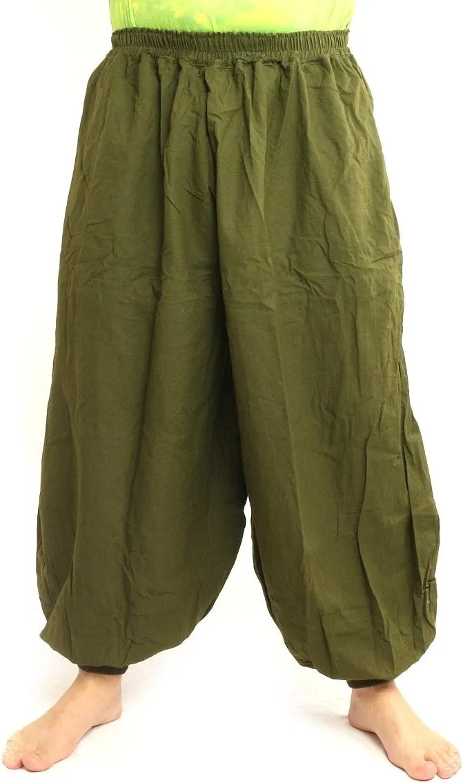High Cut Balloon Harem Pants One Size Cotton Unisex for Men and Women 