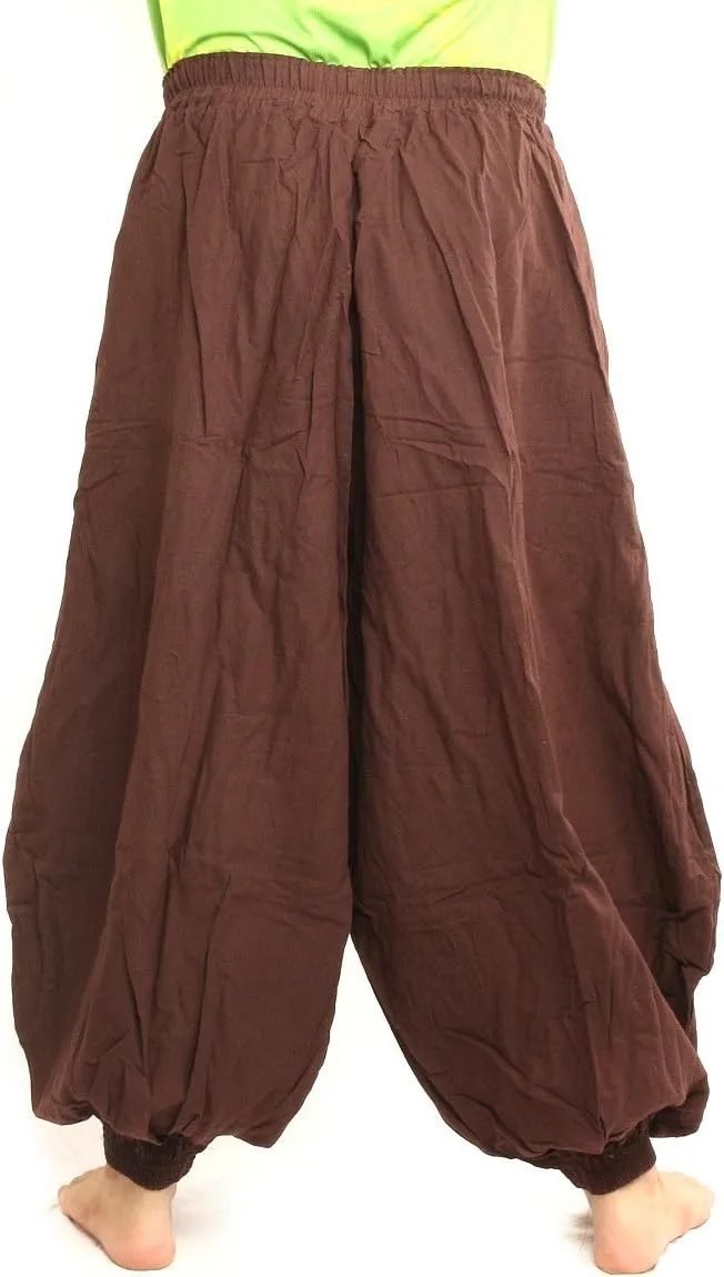 High Cut Balloon Harem Pants One Size Cotton Unisex for Men and Women 