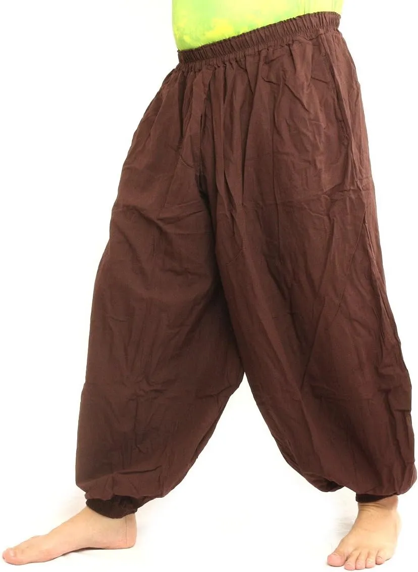 High Cut Balloon Harem Pants One Size Cotton Unisex for Men and Women 