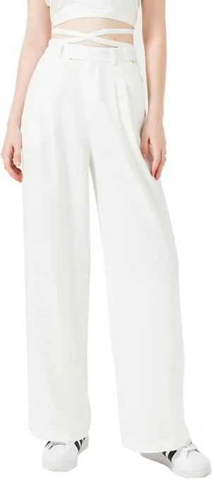 High Waisted Petite Wide Leg 70s Work Pants Palazzo for Office Casual Business Women