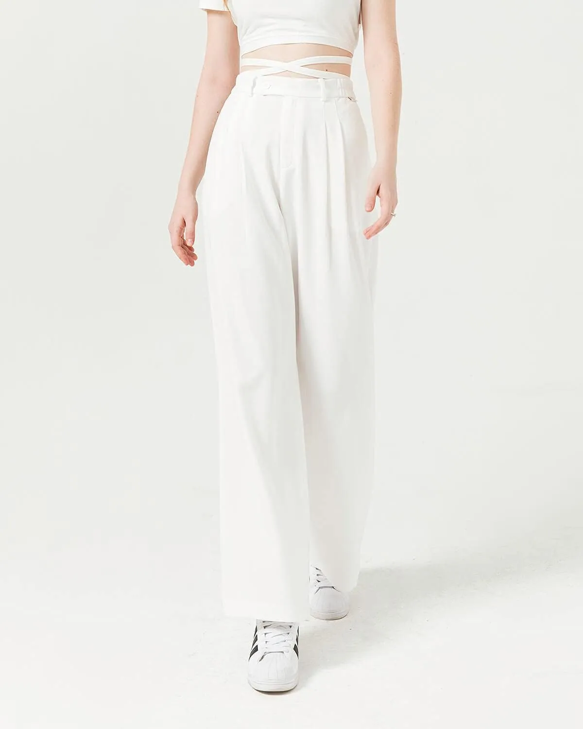 High Waisted Petite Wide Leg 70s Work Pants Palazzo for Office Casual Business Women