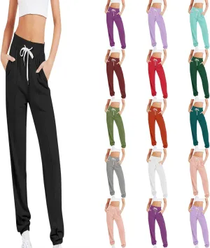 Hiking Pants Women Lightweight Sweatpants Baggy Drawstring High Waist Sweat Pants Summer Bottom Jogging Trousers