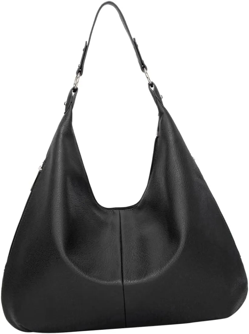 Homoyoyo Black Retro Pu Tote Bag for Women Large Capacity Handbag Fashion Tote Pouch Casual Shoulder Pouch Elegant Tote Bag