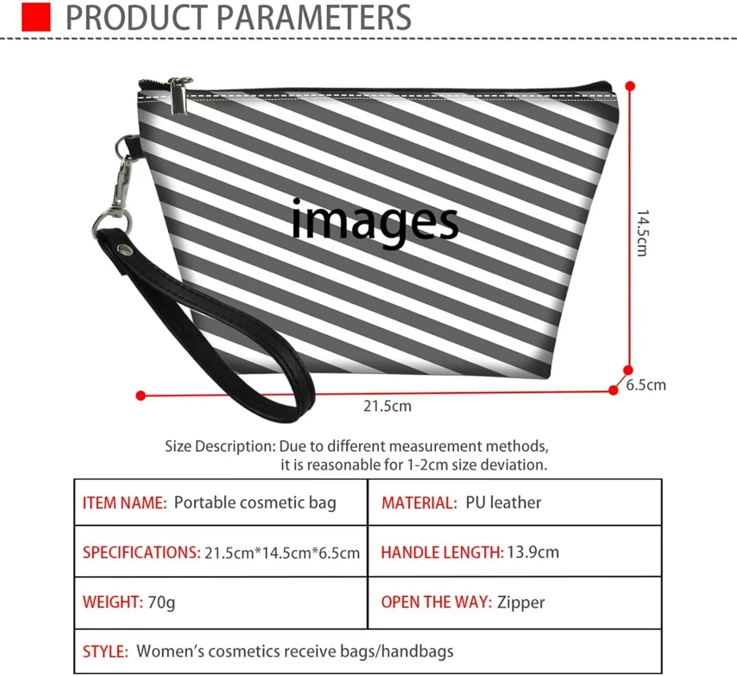 HUGS IDEA Cute Guinea Pig Print Travel Makeup Bag for Women Gifts Cosmetic Bag Portable Zipper Pouch Luggage Accessories Toiletry Small Makeup Bag