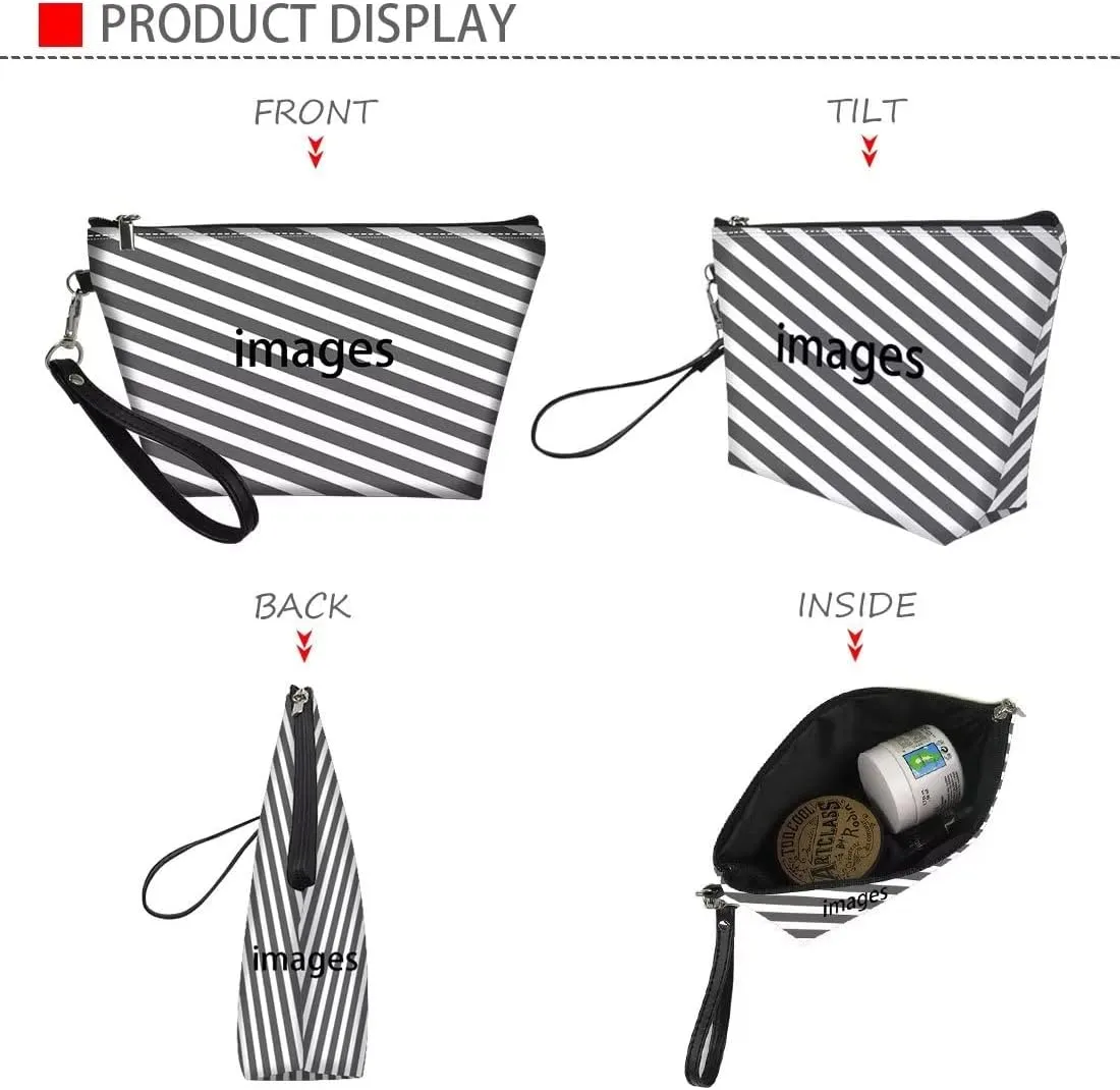 HUGS IDEA Cute Mushroom Print Travel Makeup Bag for Women Gifts Cosmetic Bag Portable Zipper Pouch Luggage Accessories Toiletry Small Makeup Bag