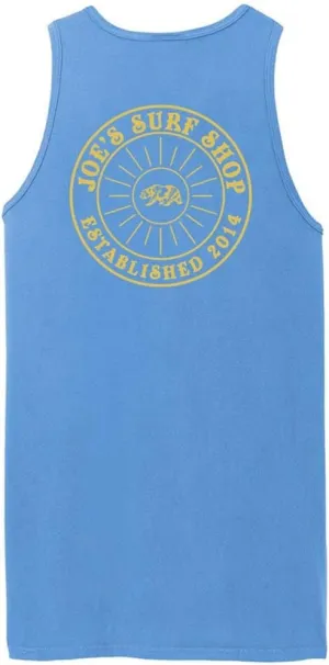 JOES SURF SHOP Mens Graphic Logo Collection Beach Wash Garment-Dyed Tank Tops in S-4XL