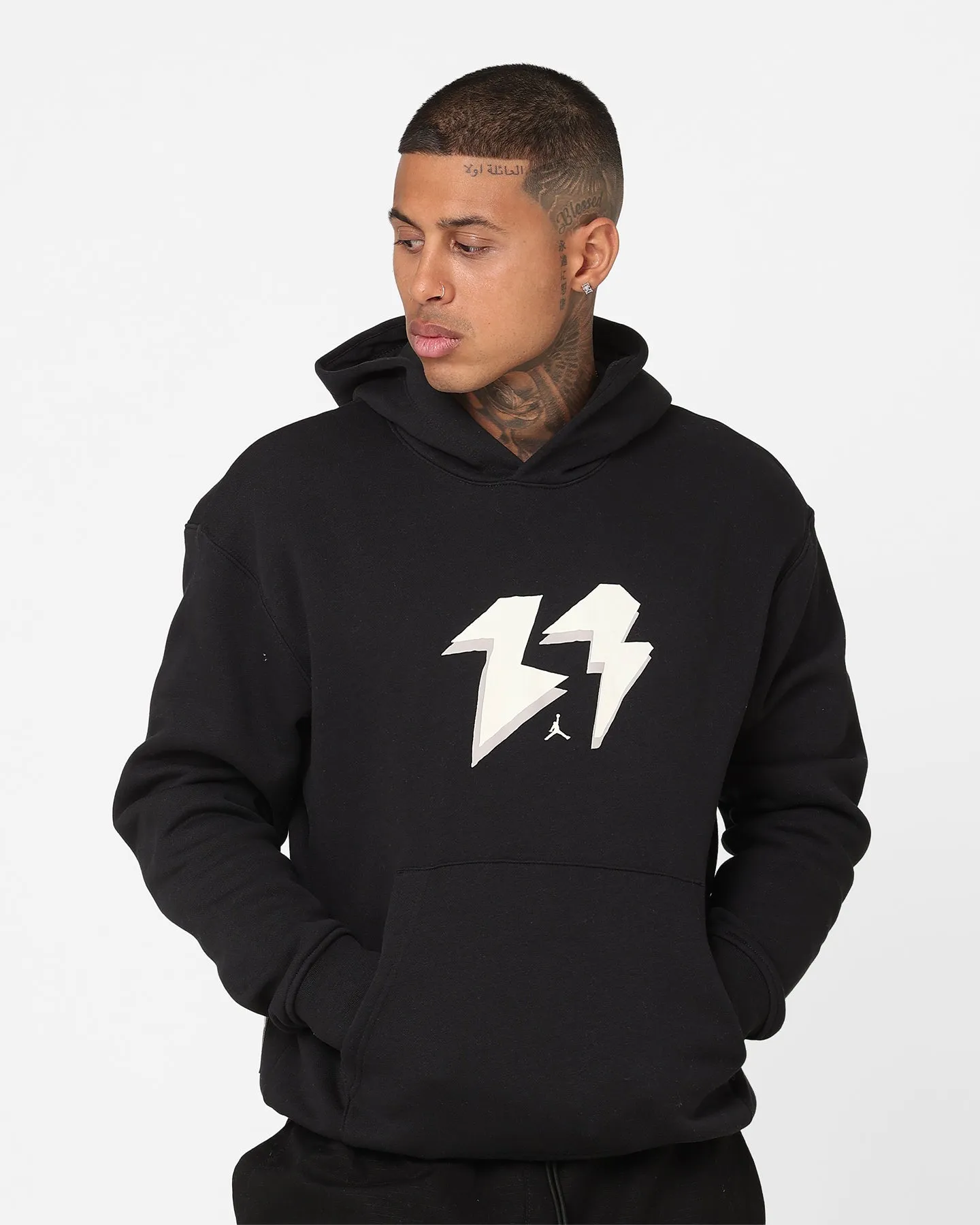 Jordan Flight MVP Fleece Pullover Hoodie Black/Sail