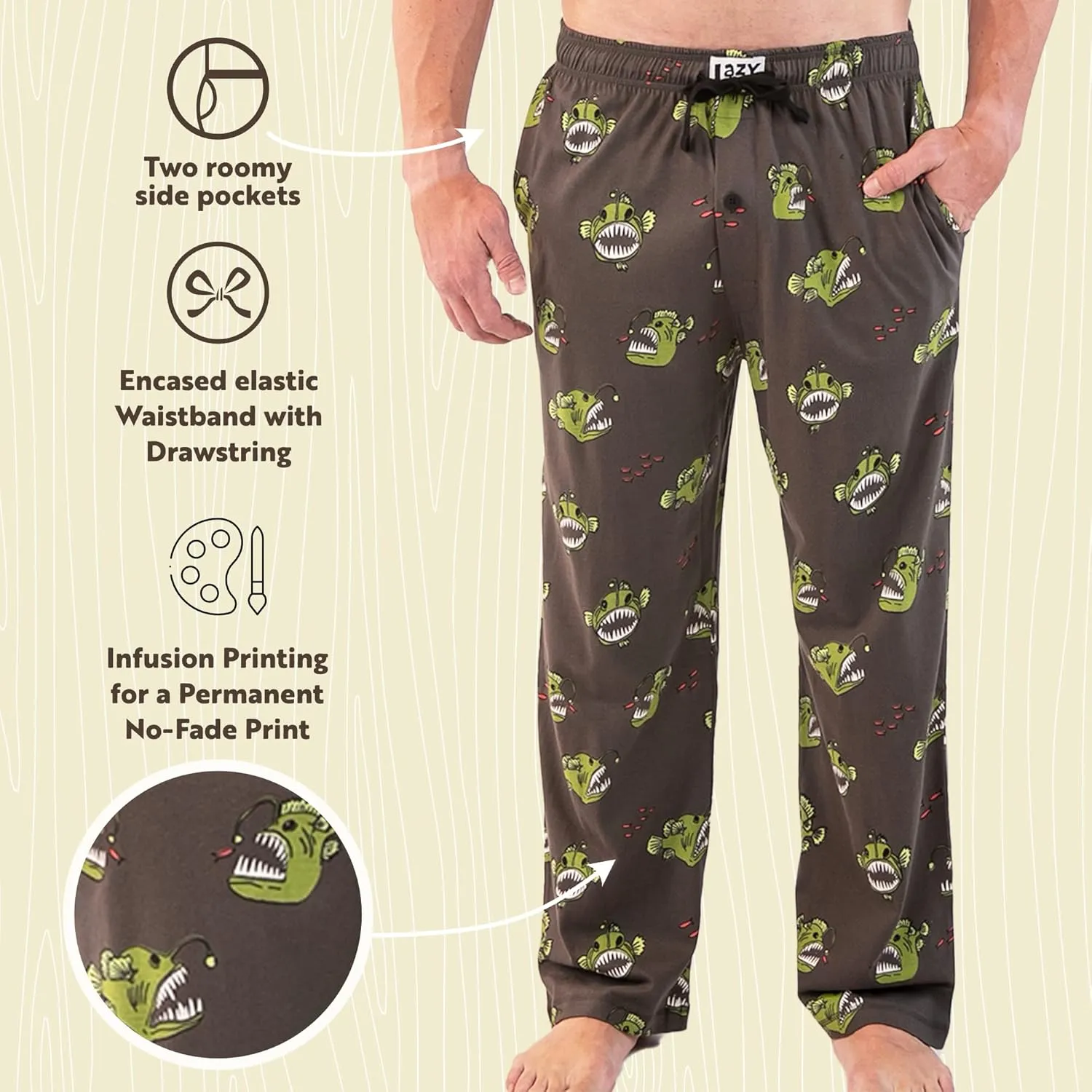 Lazy One Novelty Pajama Pants For Men, Men's Separate Bottoms, Lounge Pants, Funny