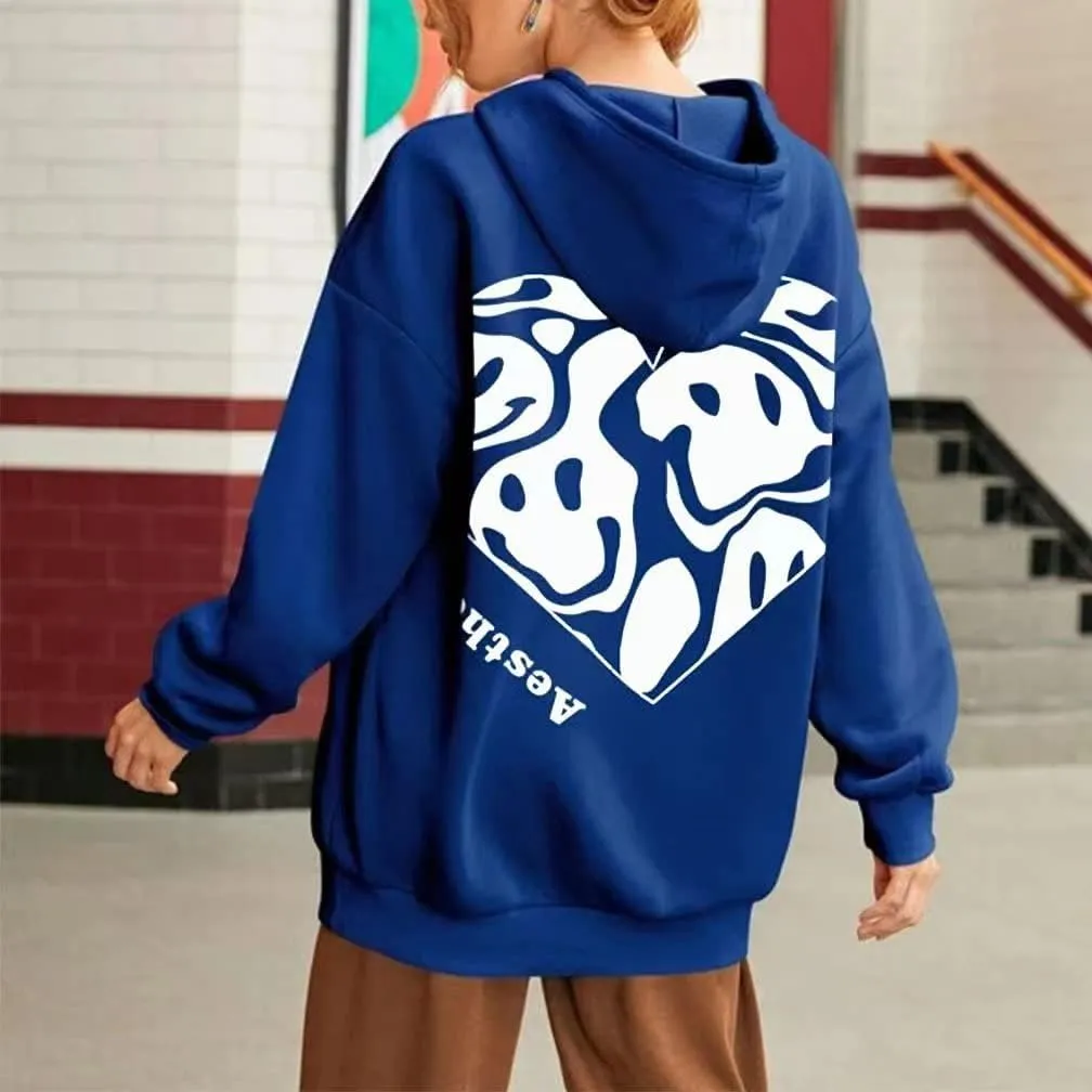 LOFAAC Women Oversized Fleece Letter Graphic Print Hoodie Sweatshirt Drop Shoulder Drawstring Hooded Pullover Jumper
