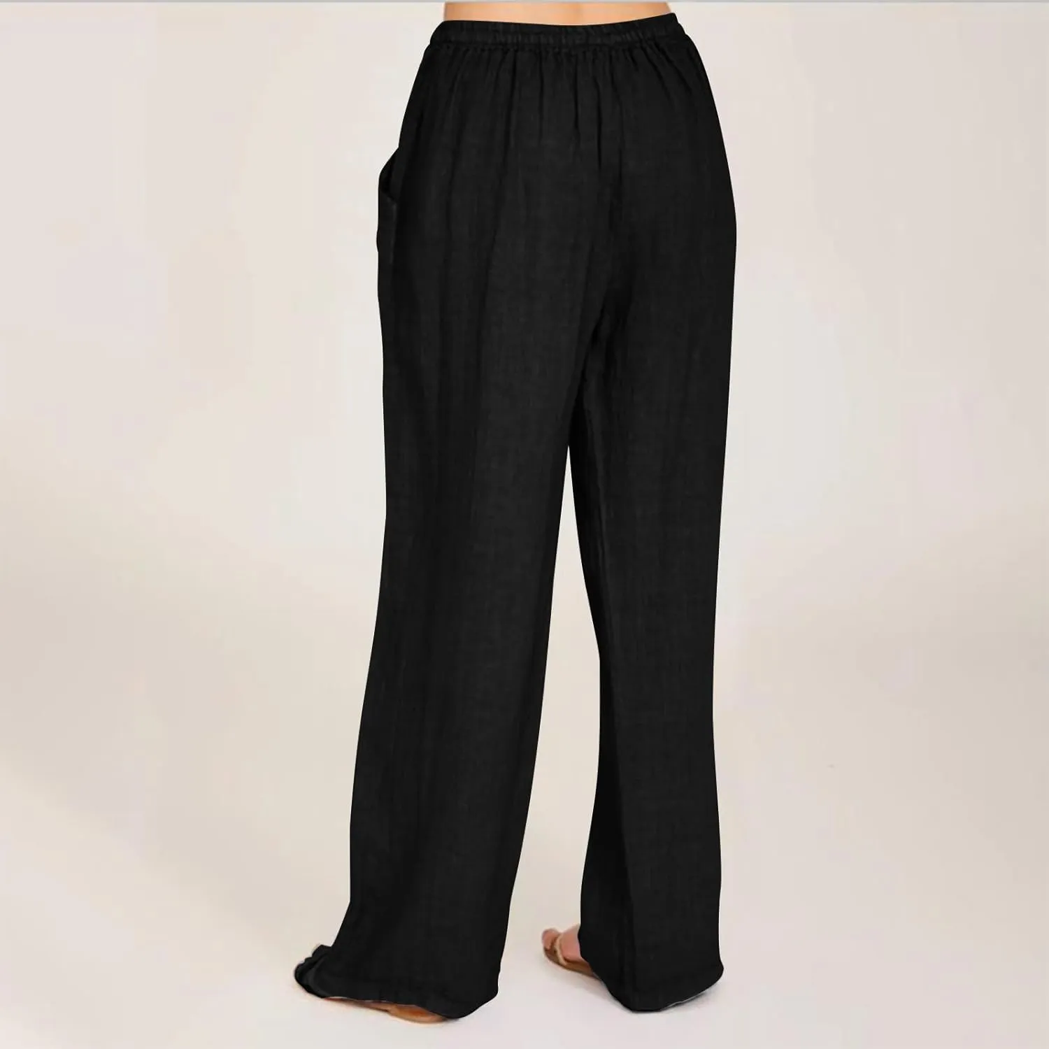 LRMQS Beach Pants for Women Trendy 2025 Lounge Loose Drawstring Elastic Waist Pant Trousers Casual Summer Slacks Clothes