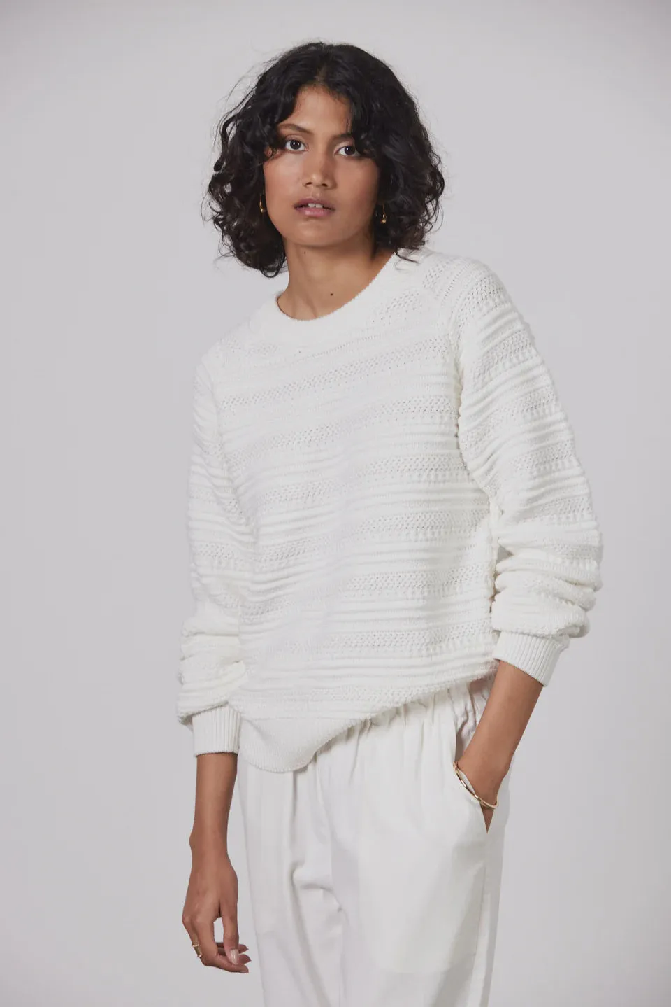 Lucas Cotton Sweater White