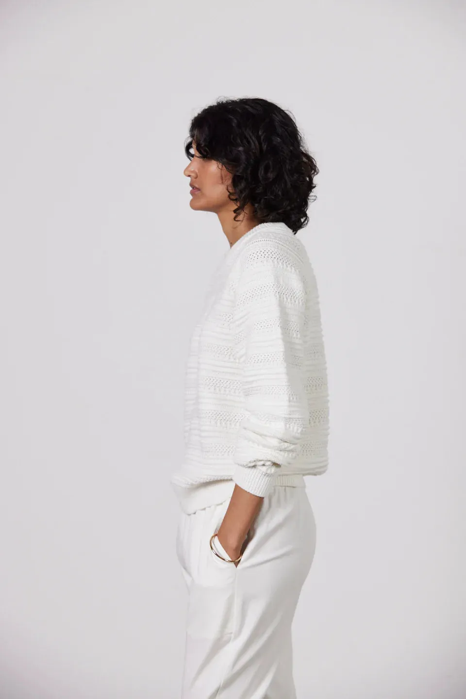 Lucas Cotton Sweater White