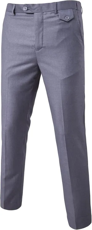 Maiyifu-GJ Men's Casual Business Dress Pants Fashion Slim Fit Suit Pants Stretch Skinny Flat Front Chino Trousers
