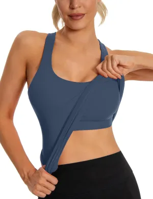 MathCat Seamless Workout Tank Top for Women with Built in Bra, Padded Racerback Athletic Yoga Camisole