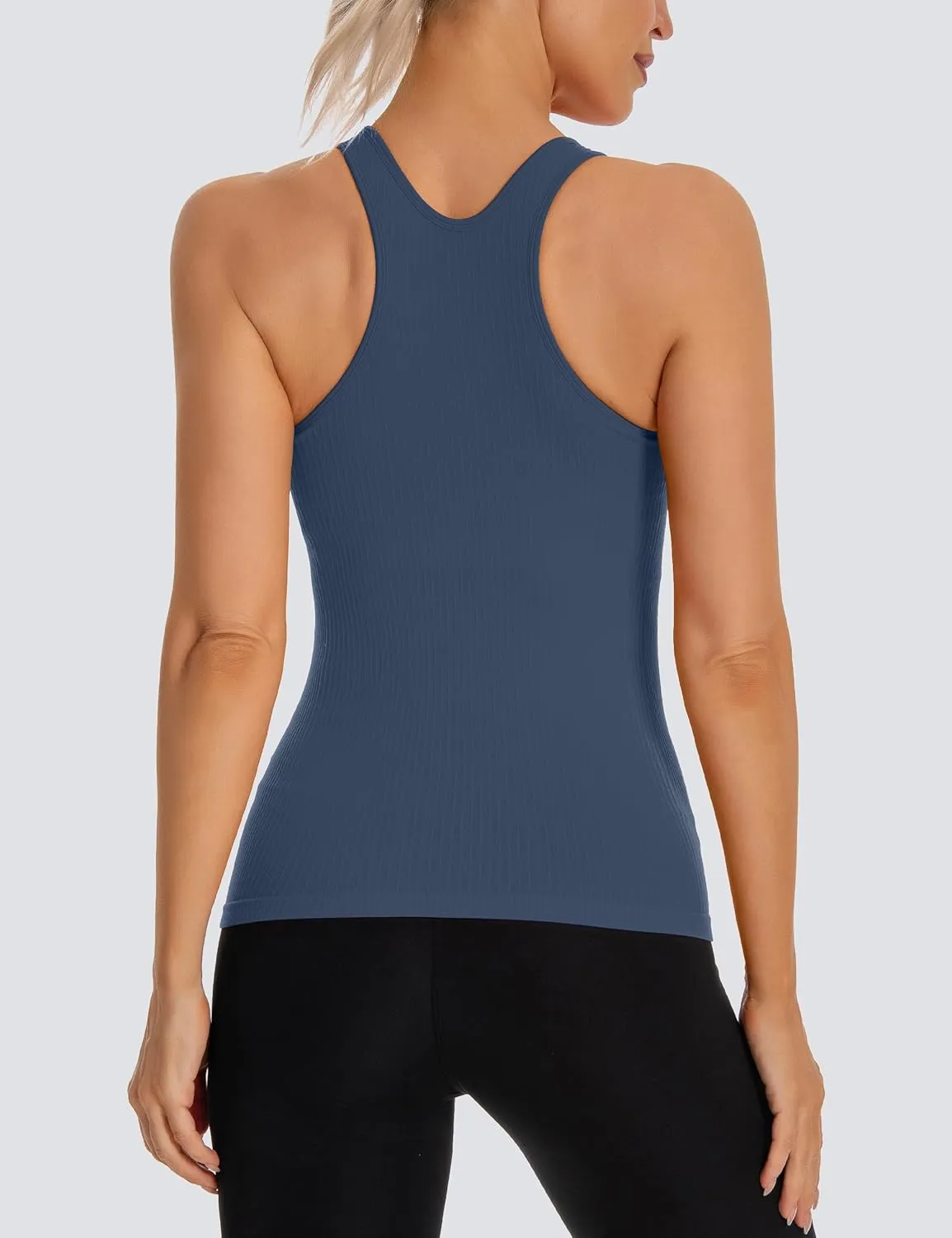 MathCat Seamless Workout Tank Top for Women with Built in Bra, Padded Racerback Athletic Yoga Camisole