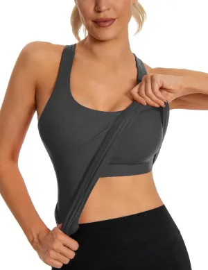 MathCat Seamless Workout Tank Top for Women with Built in Bra, Padded Racerback Athletic Yoga Camisole