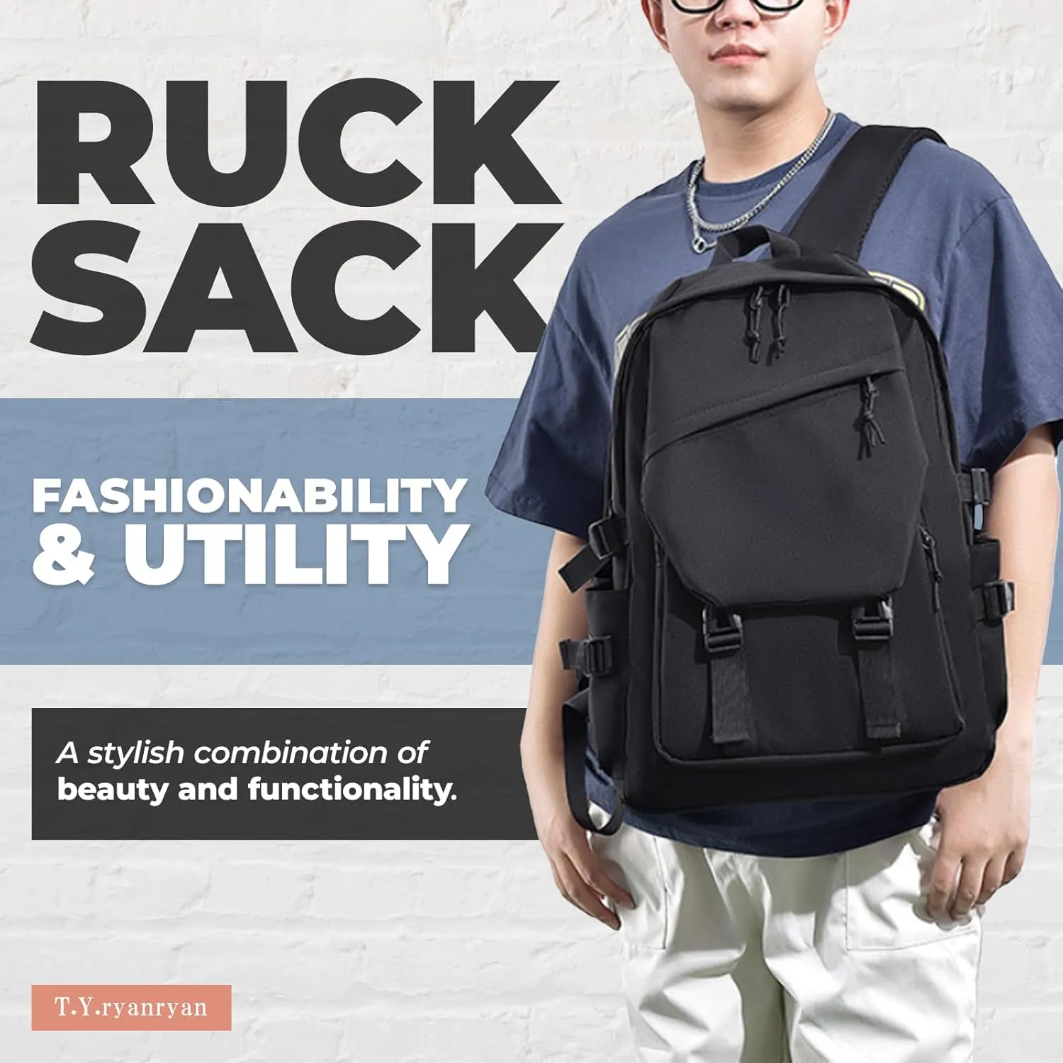 Mens and Womens Classic Large Capacity Backpack, Durable Fabric, Multiple Pockets, Adjustable Straps, Waterproof, Fits 15.6-Inch Laptop for Work and Travel (Gray)