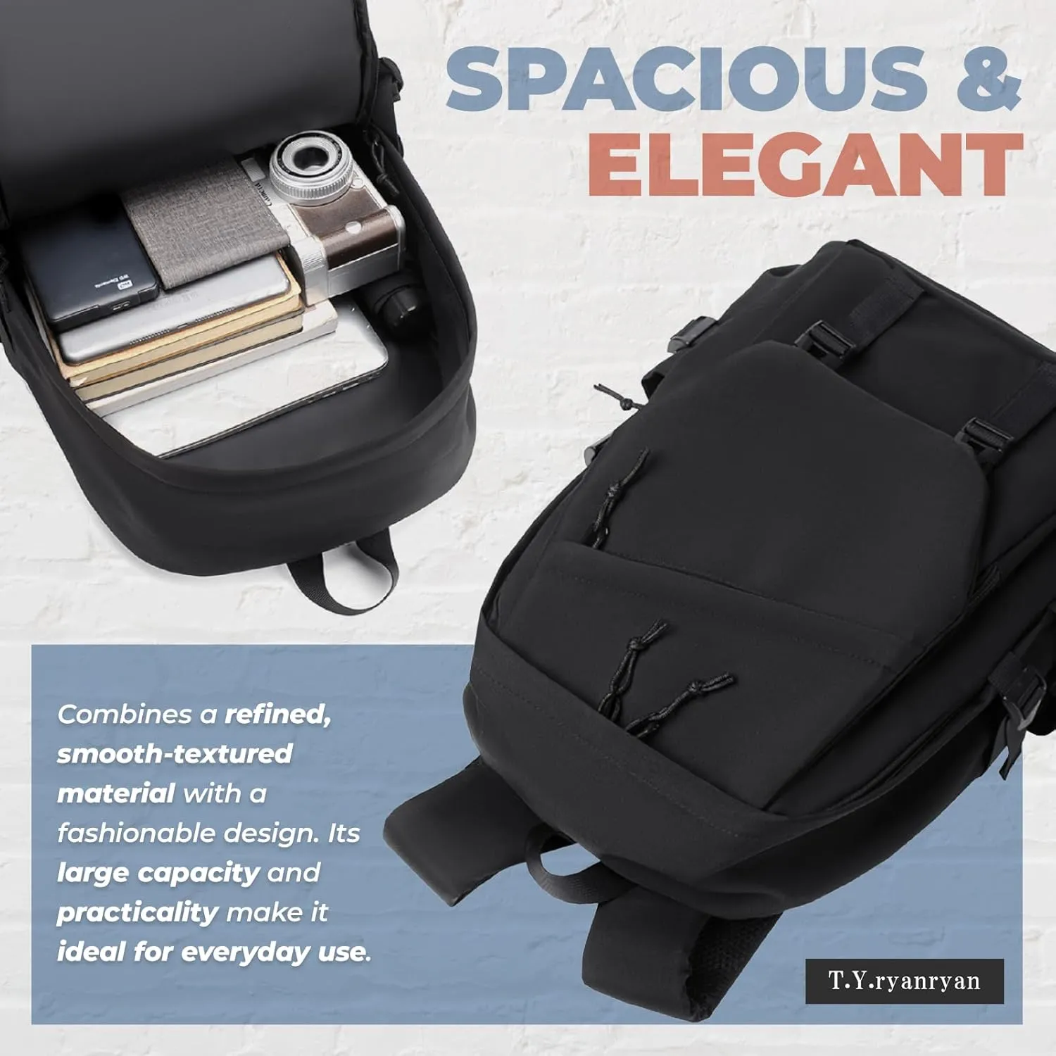 Mens and Womens Classic Large Capacity Backpack, Durable Fabric, Multiple Pockets, Adjustable Straps, Waterproof, Fits 15.6-Inch Laptop for Work and Travel (Gray)
