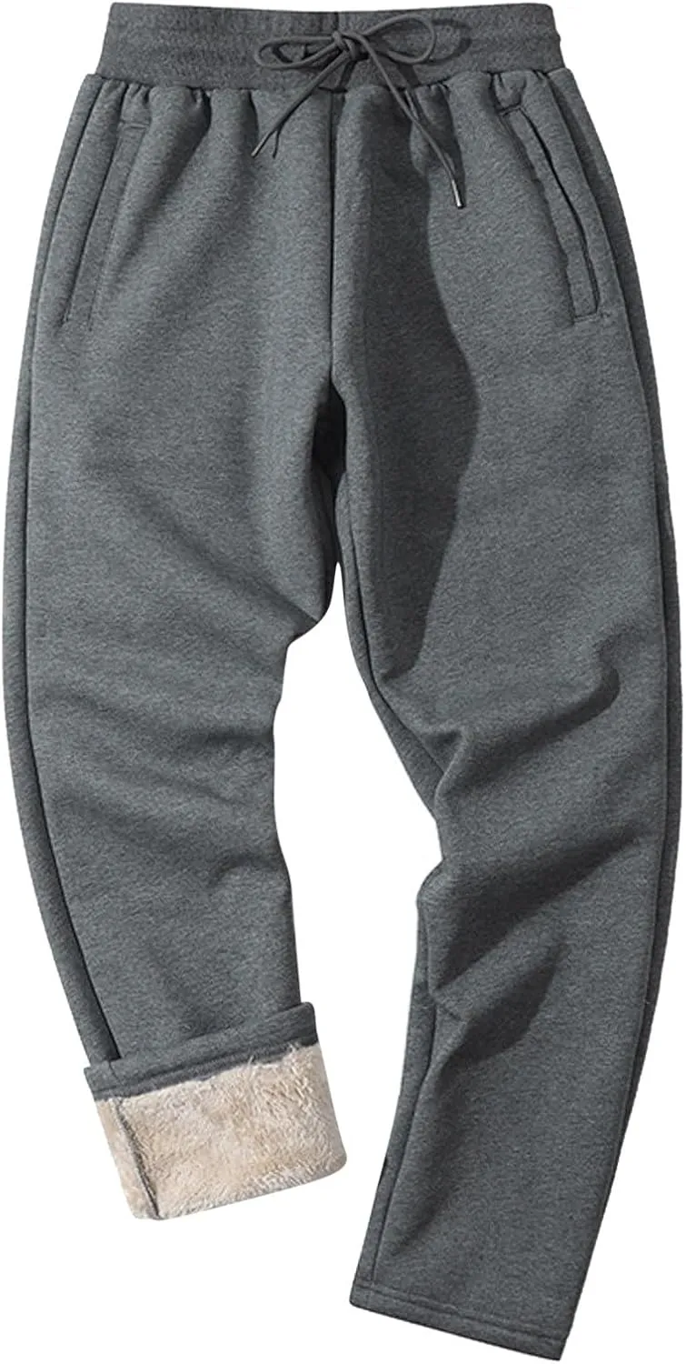 Men's Casual Sweatpants Baggy Wide Straight Leg Joggers Dress Pants Fall Winter Long Trousers with Pockets