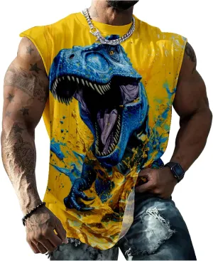 Mens Muscle Tank Top Workout Tee Sleeveless Shirt Summer Loose Quick Dry Casual Cool Crew Neck Gym Tank Tops for Men